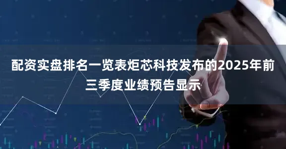 配资实盘排名一览表炬芯科技发布的2025年前三季度业绩预告显示